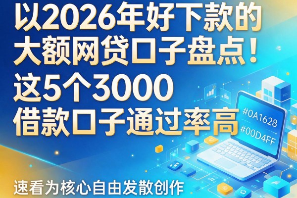2026年好下款的大额网贷口子盘点：这5个3000借款口子通过率高，速看