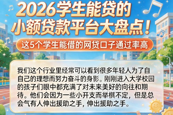 2026学生能贷的小额贷款平台大盘点!这5个学生能借的网贷口子通过率高