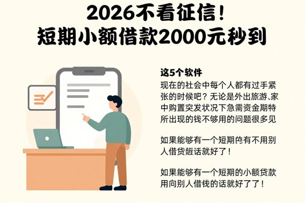 2026不看征信！短期小额借款2000元秒到，这5个软件对征信要求不高