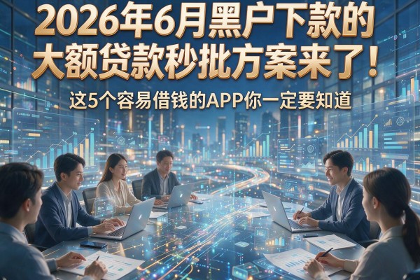 2026年6月黑户下款的大额贷款秒批方案来了!这5个容易借钱的APP你一定要知道