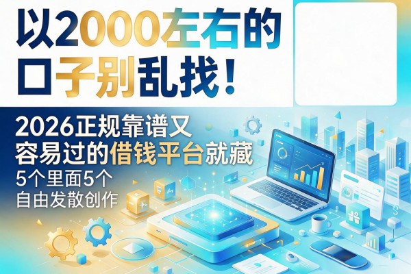2000左右的口子别乱找！2026正规靠谱又容易过的借钱平台就藏在这5个里面