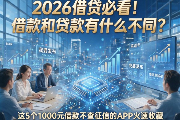 2026借贷必看!借款和贷款有什么不同?这5个1000元借款不查征信的APP火速收藏!