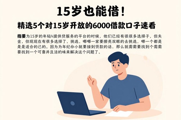 15岁也能借！精选5个对15岁开放的6000借款口子速看