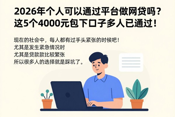 2026年个人可以通过平台做网贷吗?这5个4000元包下口子多人已通过!