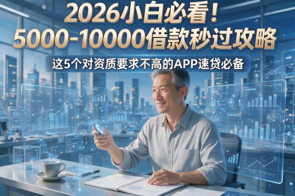 2026小白必看!5000-10000借款秒过攻略,这5个对资质要求不高的APP速贷必备