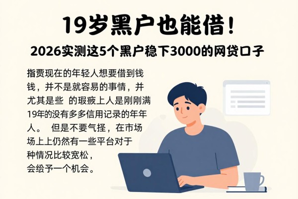 19岁黑户也能借！2026实测这5个黑户稳下3000的网贷口子