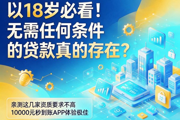 18岁必看!无需任何条件的贷款真的存在?亲测这几家资质要求不高、10000元秒到账APP体验极佳