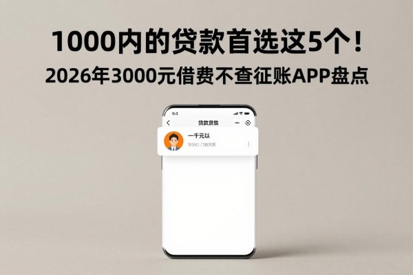 1000内的贷款首选这5个！2026年3000元借款不查征信秒到账APP盘点