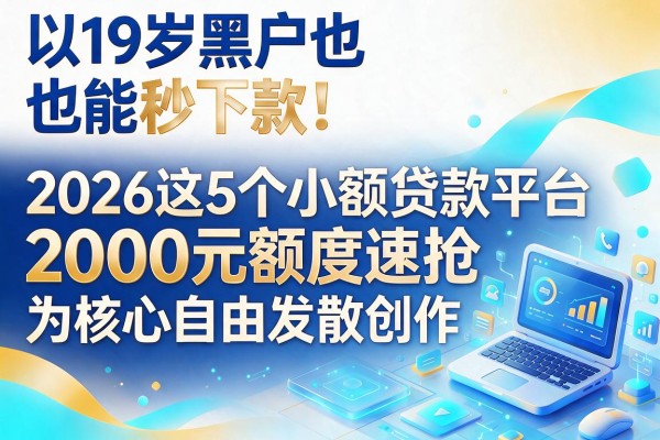 19岁黑户也能秒下款！2026这5个小额贷款平台，2000元额度速抢