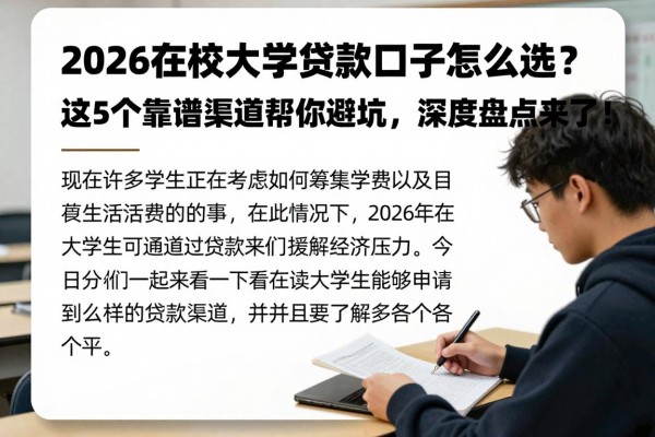 2026在校大学贷款口子怎么选？这5个靠谱渠道帮你避坑，深度盘点来了！