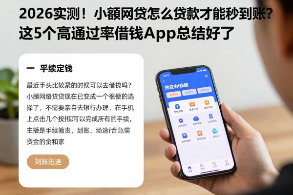 2026实测！小额网贷怎么贷款才能秒到账？这5个高通过率借钱App总结好了