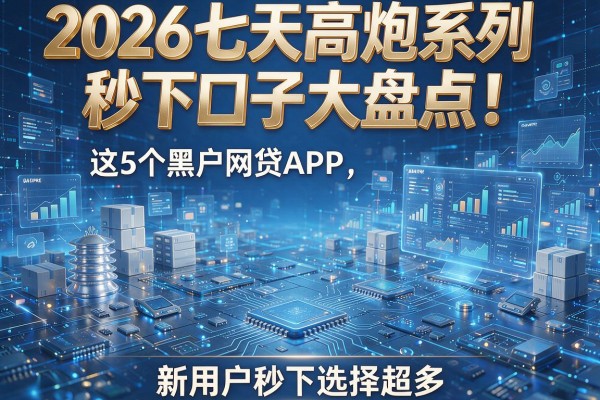 2026七天高炮系列秒下口子大盘点！这5个黑户网贷APP，新用户秒下选择超多！
