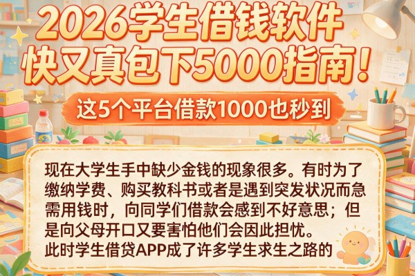 2026学生借钱软件快又真包下5000指南!这5个平台借款1000也秒到