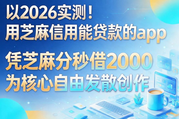 2026实测!这5个用芝麻信用能贷款的app,凭芝麻分秒借2000