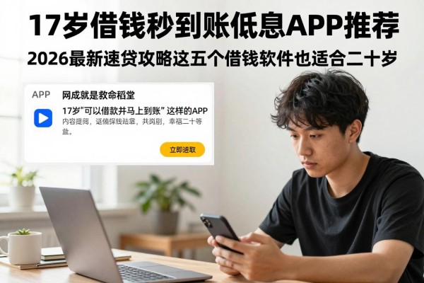 17岁借钱秒到账低息APP推荐，2026最新速贷攻略！这五个借钱软件也适合二十岁