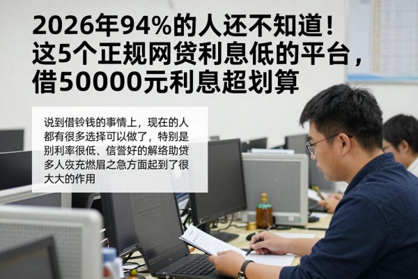 2026年94%的人还不知道！这5个正规网贷利息低的平台，借50000元利息超划算