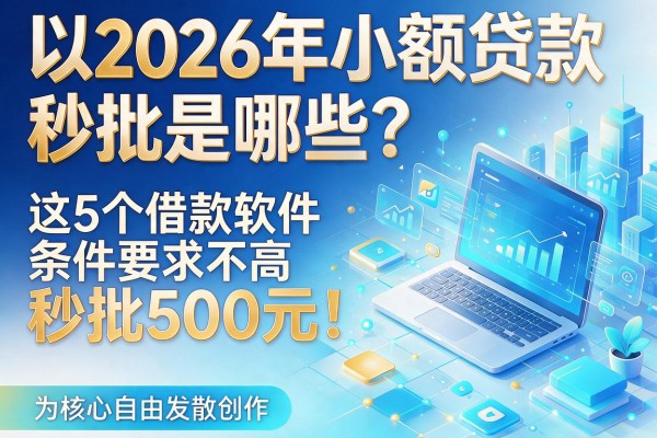 2026年小额贷款秒批是哪些?这5个借款软件条件要求不高,秒批500元!