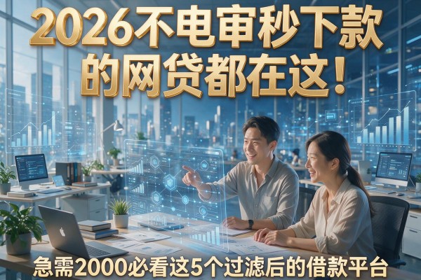 2026不电审秒下款的网贷都在这！急需2000必看这5个过滤后的借款平台