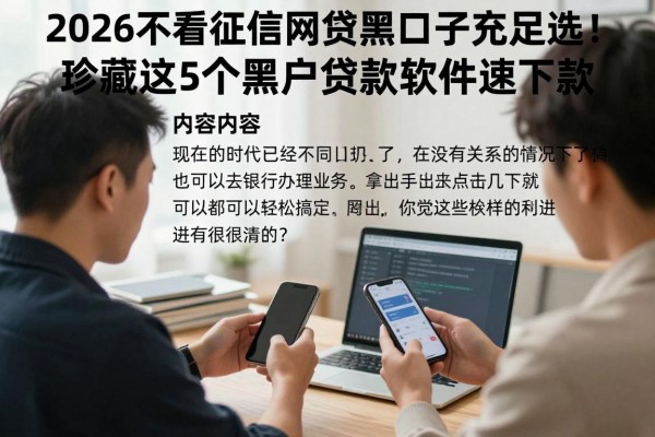 2026不看征信网贷黑口子充足可选！珍藏这5个黑户贷款软件速下款
