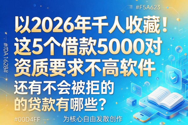 2026年千人收藏！这5个借款5000对资质要求不高软件，还有不会被拒的贷款有哪些？