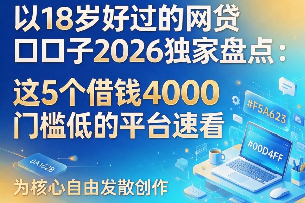 18岁好过的网贷口子2026独家盘点:这5个借钱4000门槛低的平台速看
