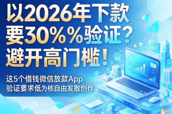 2026年下款要30%验证？避开高门槛！这5个借钱微信放款App验证要求低
