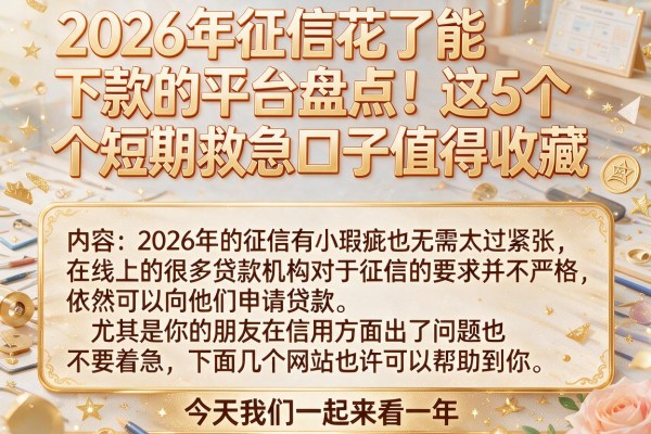 2026年征信花了能下款的平台盘点！这5个短期救急口子值得收藏