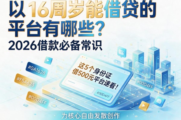 16周岁能借贷的平台有哪些？2026借款必备常识，这5个身份证借500元平台速看！
