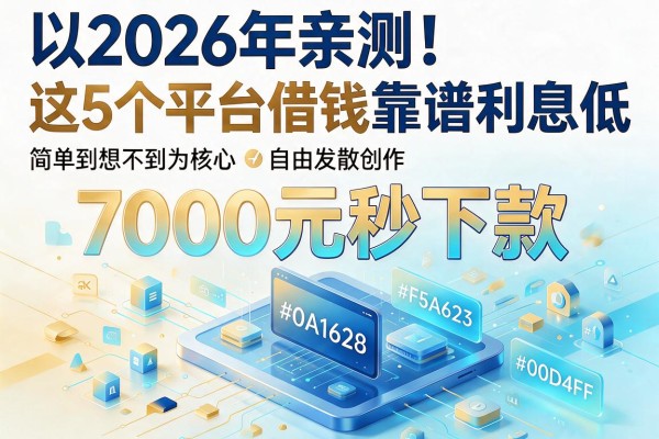 2026年亲测!这5个平台借钱靠谱且利息低,7000元秒下款简单到想不到