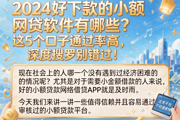 2024好下款的小额网贷软件有哪些？这5个口子通过率高，深度搜罗别错过！