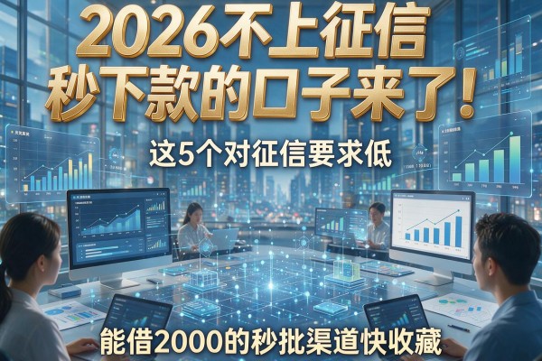 2026不上征信秒下款的口子来了!这5个对征信要求低、能借2000的秒批渠道快收藏