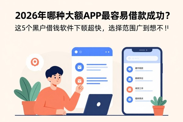 2026年哪种大额APP最容易借款成功?这5个黑户借钱软件下款超快,选择范围广到想不到!