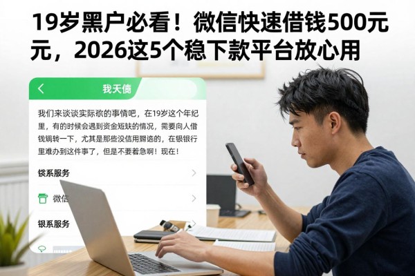 19岁黑户必看!微信快速借钱500元,2026这5个稳下款平台放心用