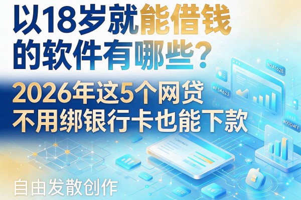 18岁就能借钱的软件有哪些?2026年这5个网贷不用绑银行卡也能下款