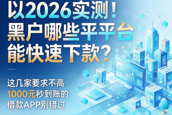 2026实测!黑户哪些平台能快速下款?这几家要求不高、1000元秒到账的借款APP别错过