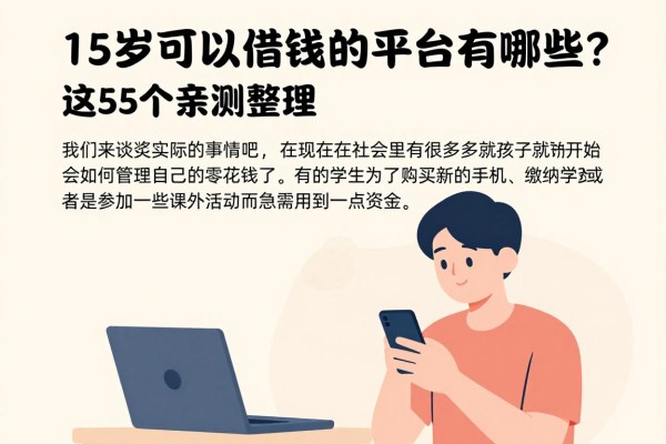 15岁可以借钱的平台有哪些？这5个亲测整理，讲得明明白白！