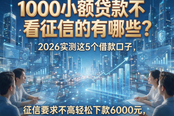 1000小额贷款不看征信的有哪些?2026实测这5个借款口子,征信要求不高轻松下款6000元
