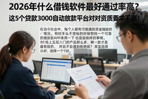 2026年什么借钱软件最好通过率高？这5个贷款3000自动放款平台对资质要求不高！