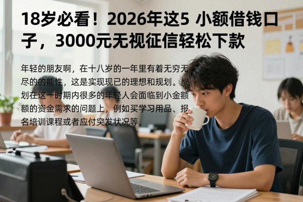 18岁必看!2026年这5个小额借钱口子,3000元无视征信轻松下款