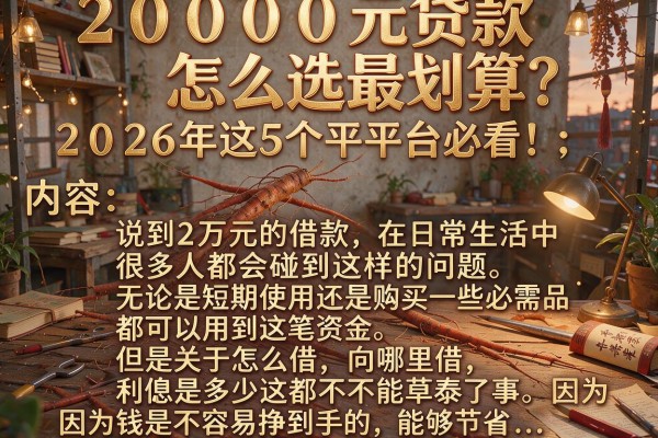 20000元贷款怎么选最划算？2026年这5个平台必看！