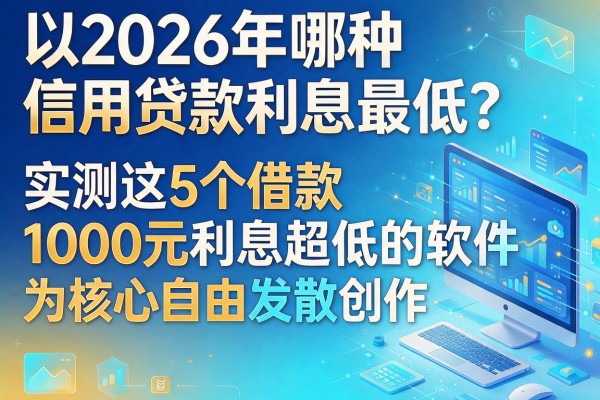2026年哪种信用贷款利息最低？实测这5个借款1000元利息超低的软件