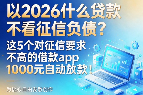 2026什么贷款不看征信和负债?这5个对征信要求不高的借款app,1000元自动放款!