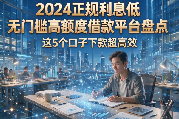 2024正规利息低、无门槛高额度借款平台盘点,这5个口子下款超高效!