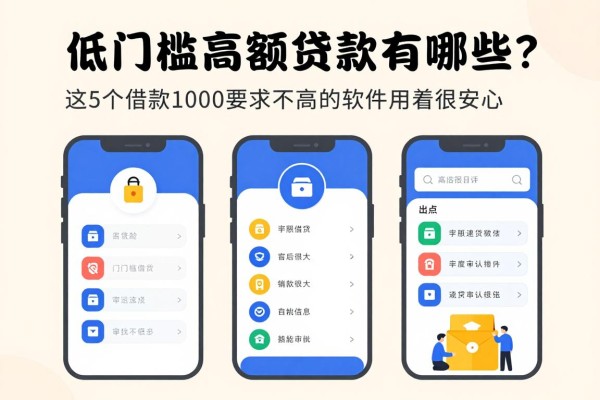 2026年亲测分享：低门槛高额贷款有哪些？这5个借款1000要求不高的软件用着很安心