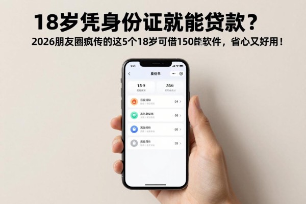 18岁凭身份证就能贷款？2026朋友圈疯传的这5个满18岁可借1500的软件，省心又好用！