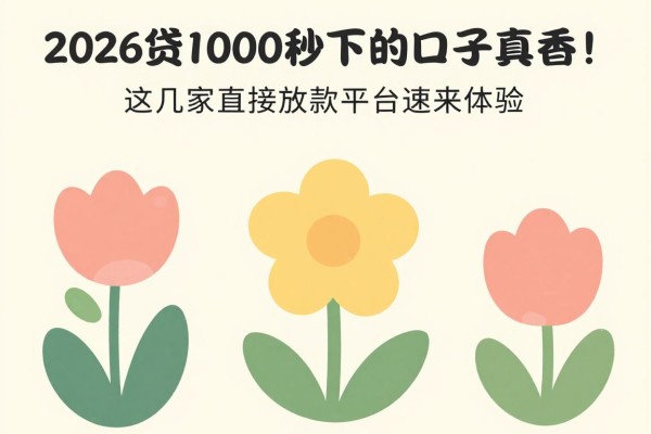 2026贷1000秒下的口子真香!这几家直接放款平台速来体验