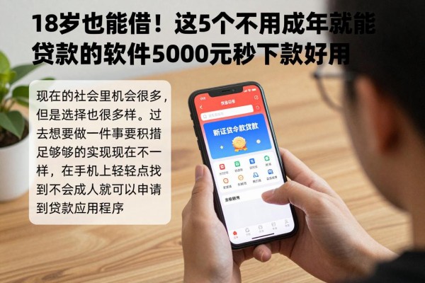 18岁也能借！这5个不用成年就能贷款的软件，5000元秒下款超好用