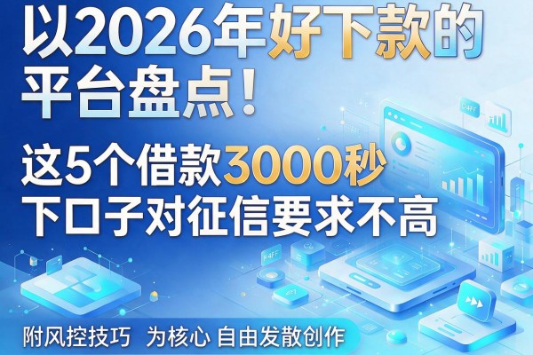 2026年好下款的平台盘点！这5个借款3000秒下口子对征信要求不高，附风控技巧