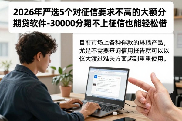 2026年严选5个对征信要求不高的大额分期贷软件，3000借款分期不上征信也能轻松借！