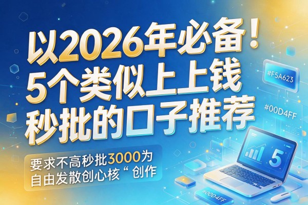 2026年必备!5个类似上上钱秒批的口子推荐,要求不高秒批3000